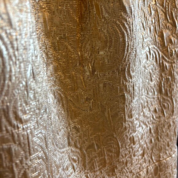 BCBG Gold Brocade Mini Dress – Adjustable Straps, Fully Lined, Elegant Cutout 4 - Picture 11 of 11